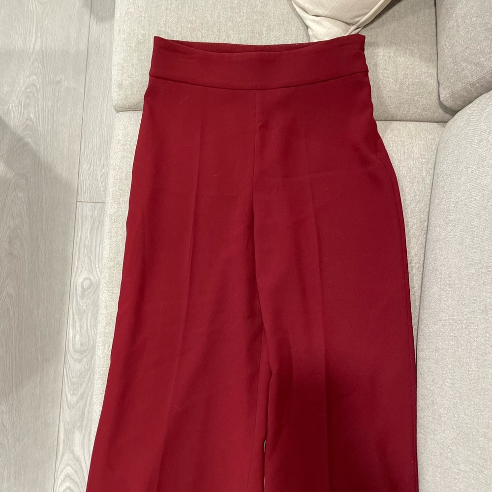 Zara high waisted red trousers